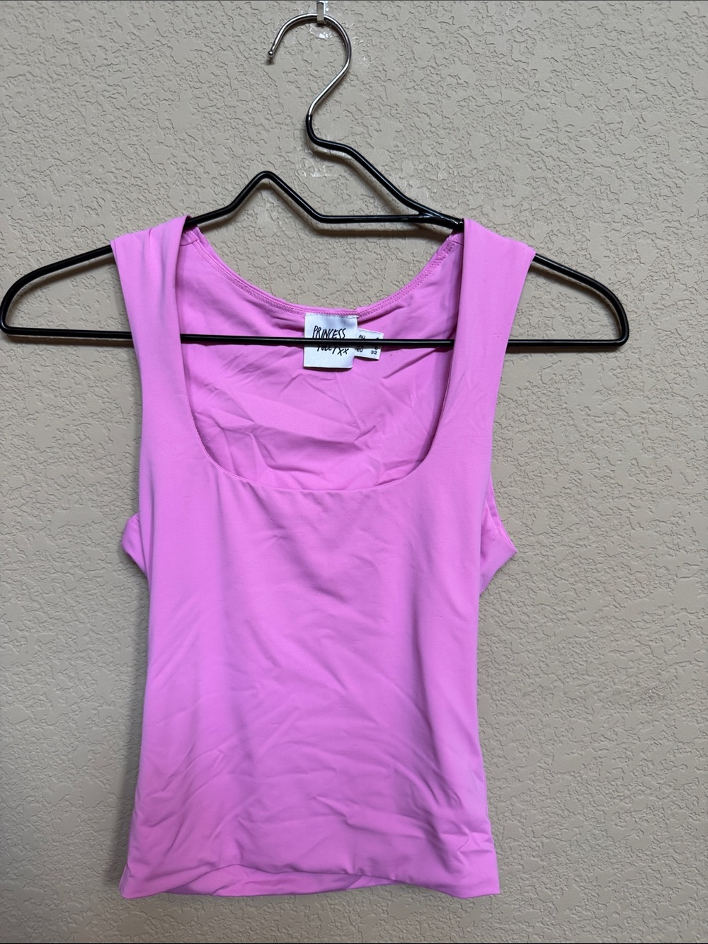 Princess Polly Pink Square Neck Tank Top Size 0 - Like New